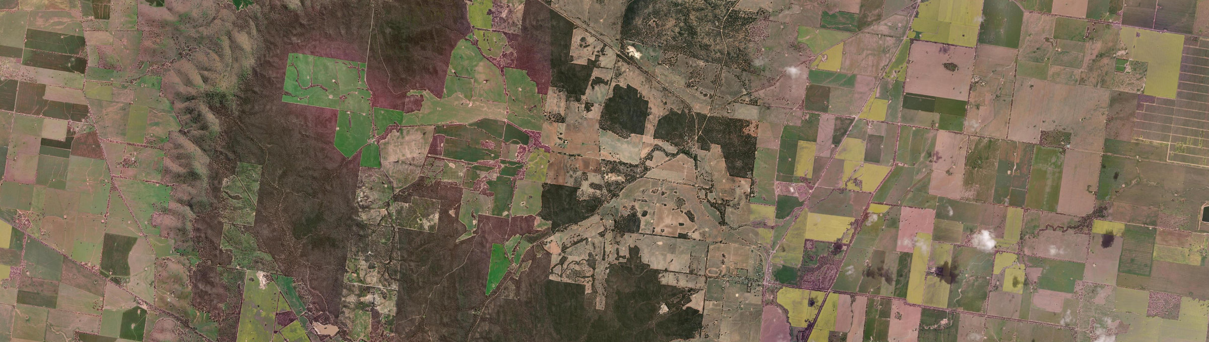 Aerial view of Woolshed Flat (Vic.), VIC