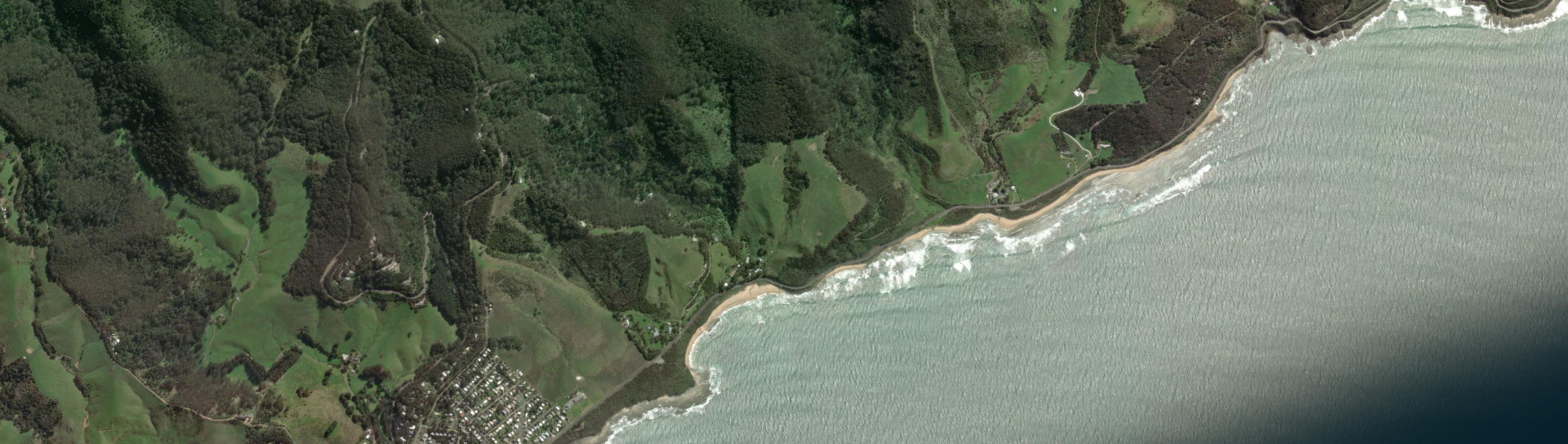 Aerial view of Petticoat Creek, VIC