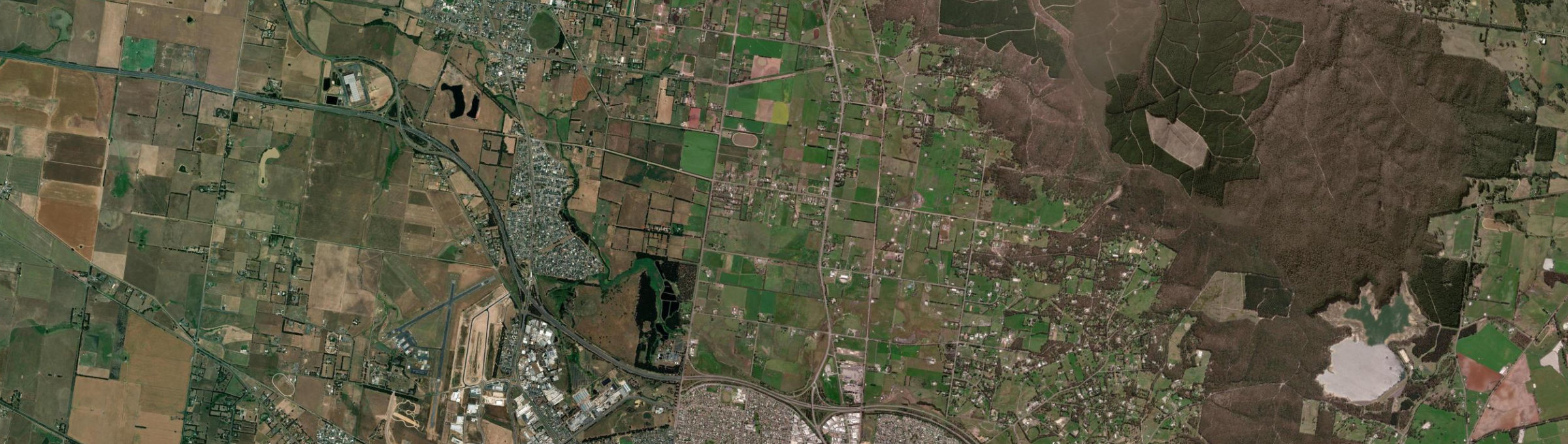 Aerial view of Mount Rowan, VIC