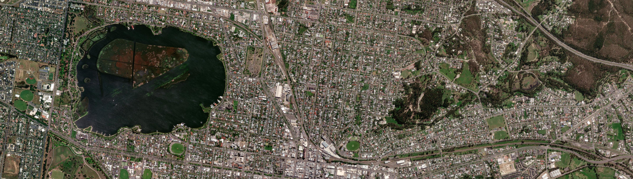 Aerial view of Soldiers Hill (Vic.), VIC