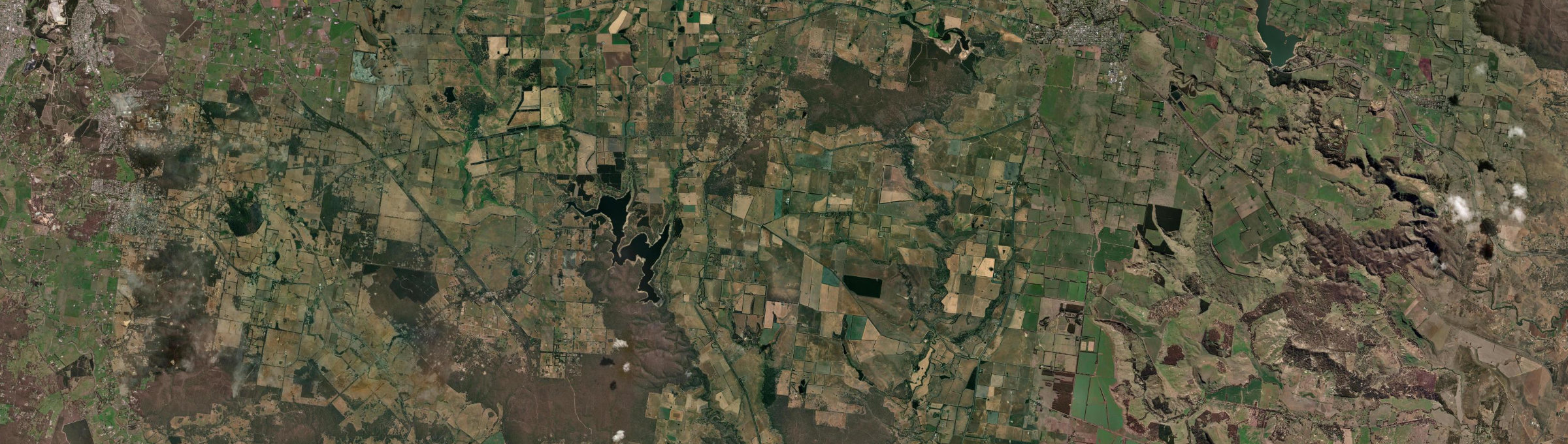 Aerial view of Mount Egerton, VIC