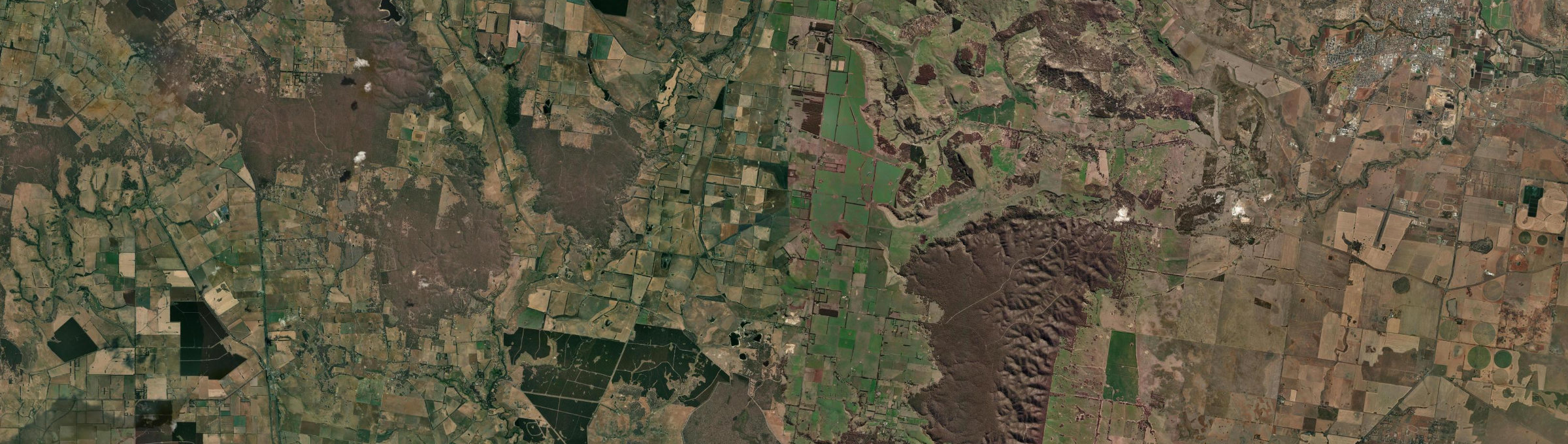 Aerial view of Mount Wallace, VIC