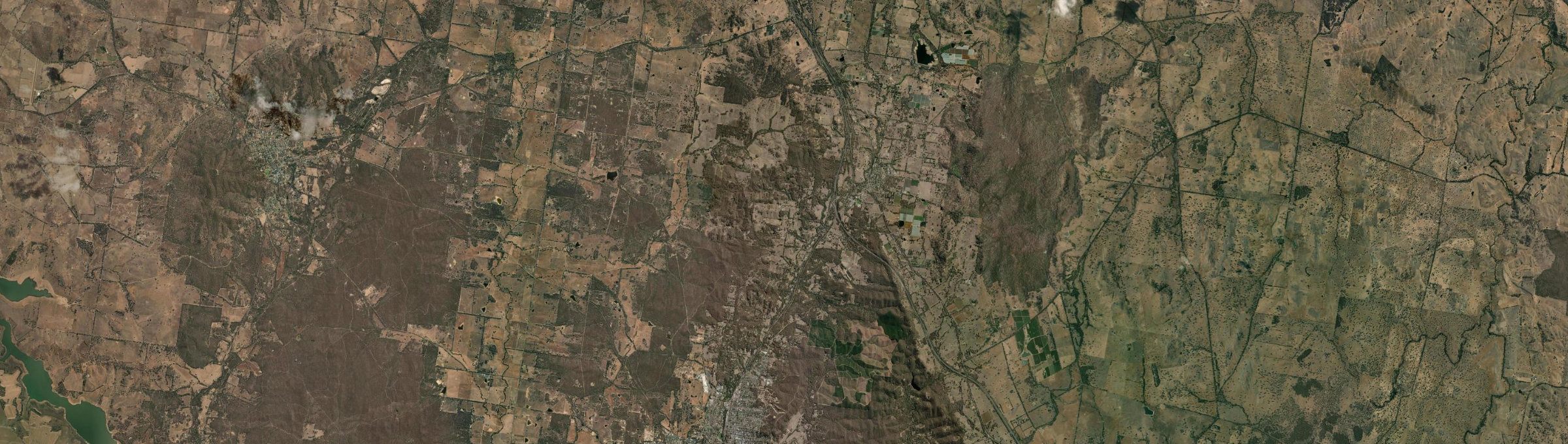 Aerial view of Barkers Creek, VIC