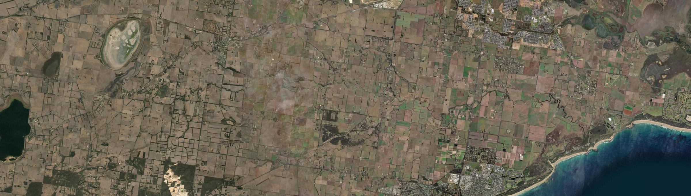 Aerial view of Freshwater Creek, VIC