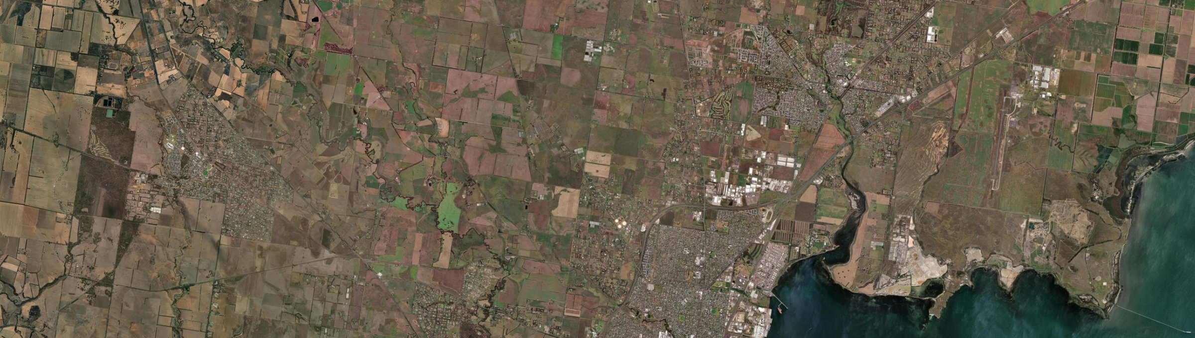 Aerial view of Lovely Banks, VIC