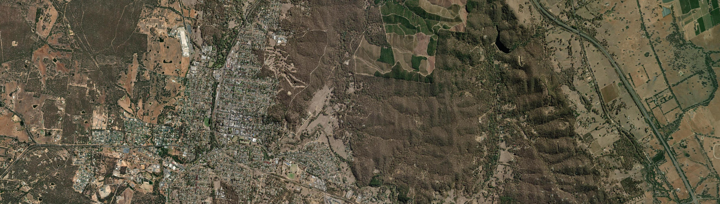 Aerial view of Moonlight Flat (Mount Alexander - Vic.), VIC