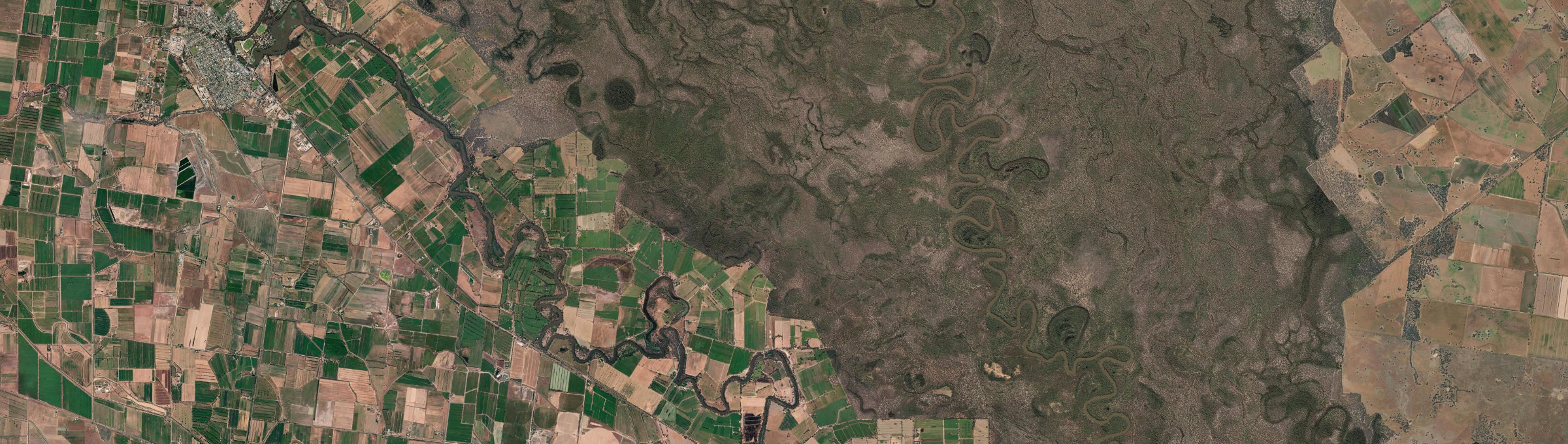 Aerial view of Burkes Bridge, VIC