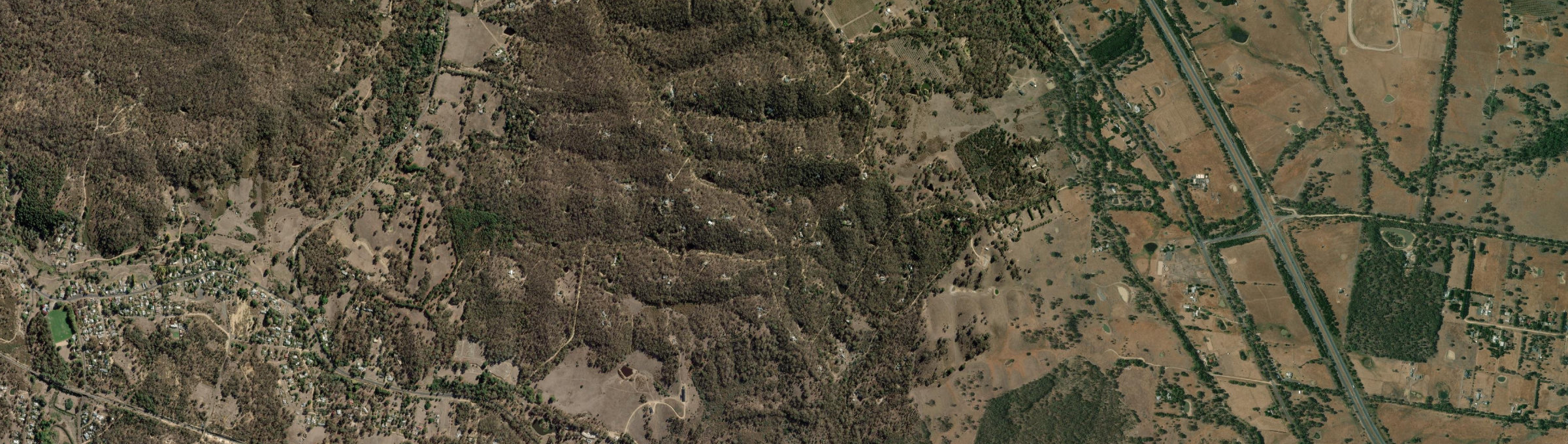 Aerial view of Chewton Bushlands, VIC