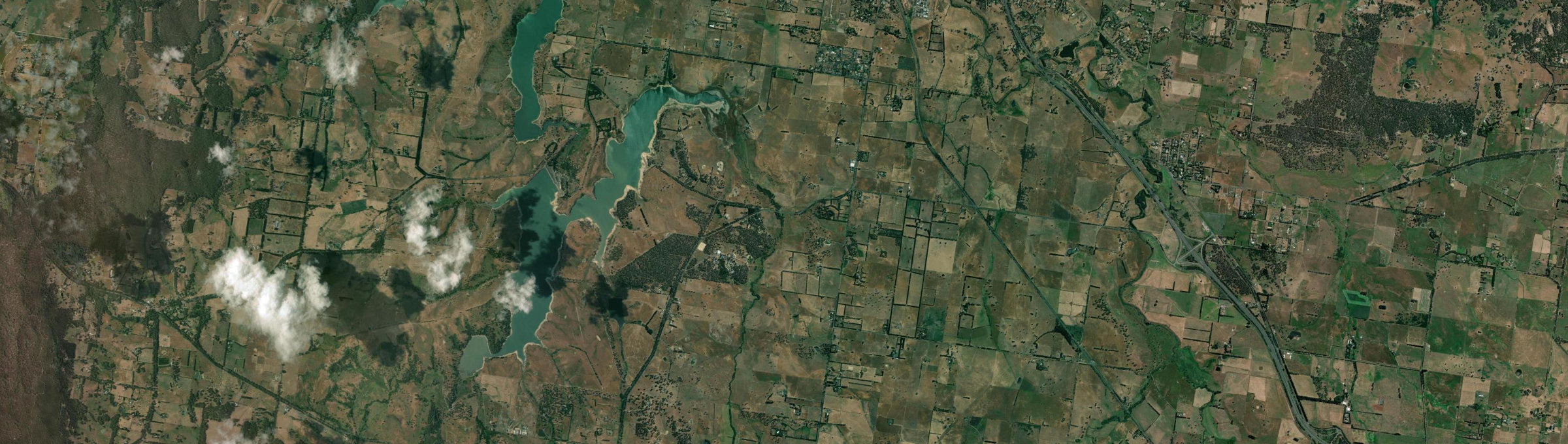 Aerial view of Kyneton South, VIC