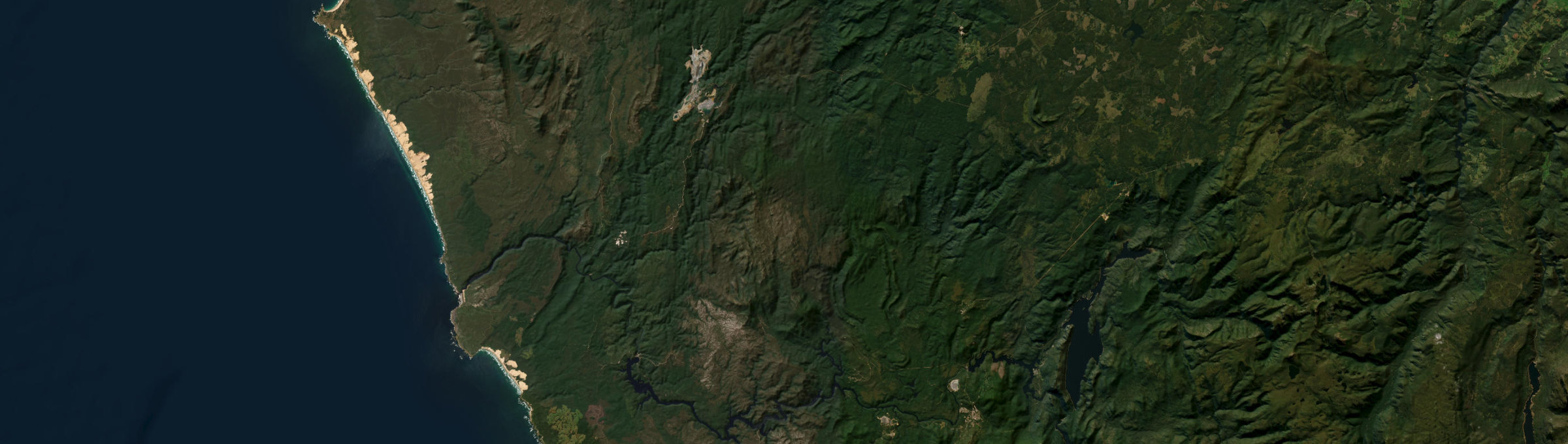 Aerial view of West Coast, TAS