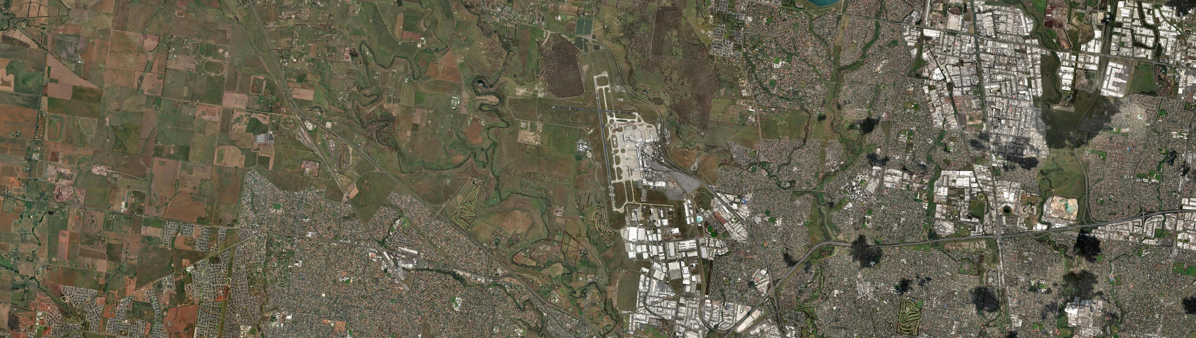 Aerial view of Melbourne Airport, VIC