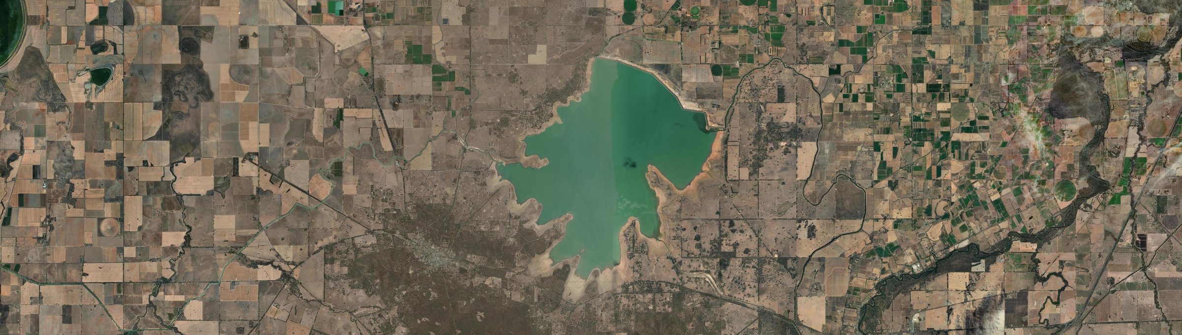Aerial view of Waranga Shores, VIC