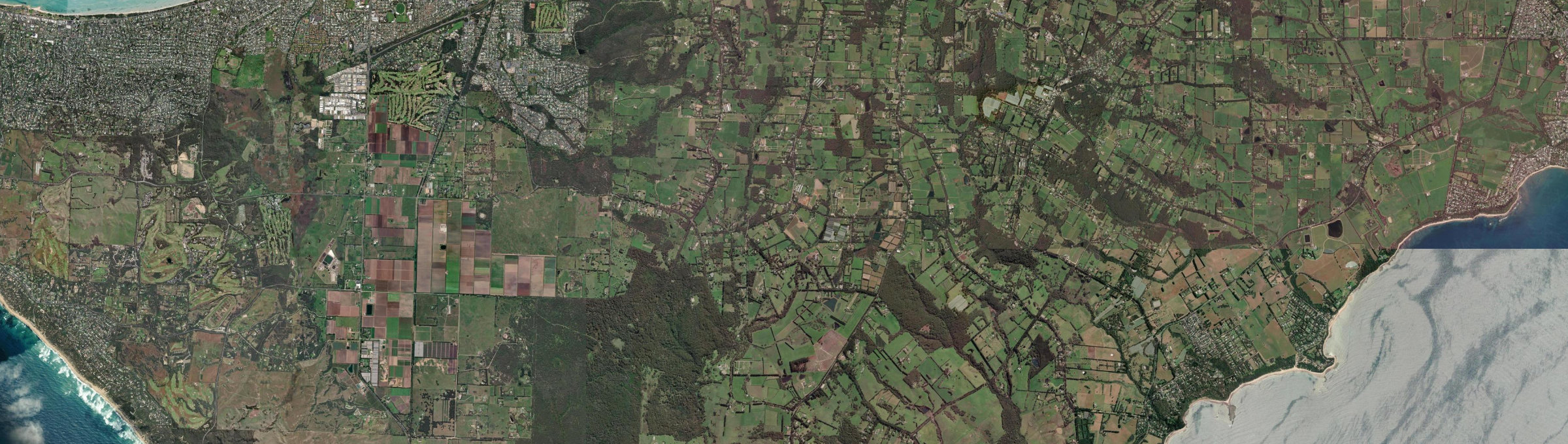 Aerial view of Main Ridge, VIC