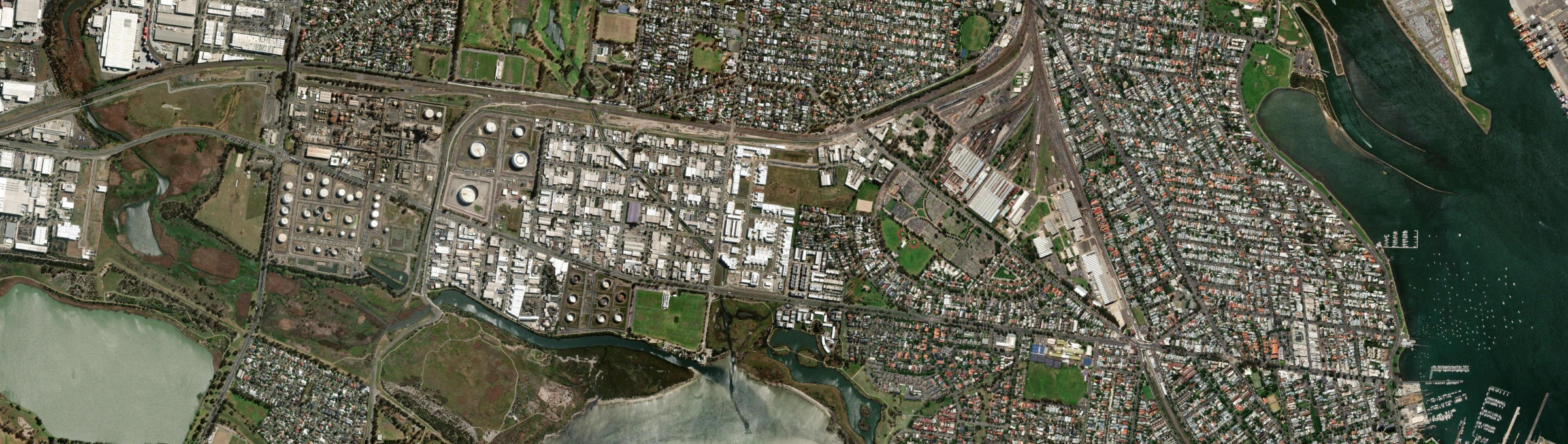 Aerial view of Williamstown North, VIC