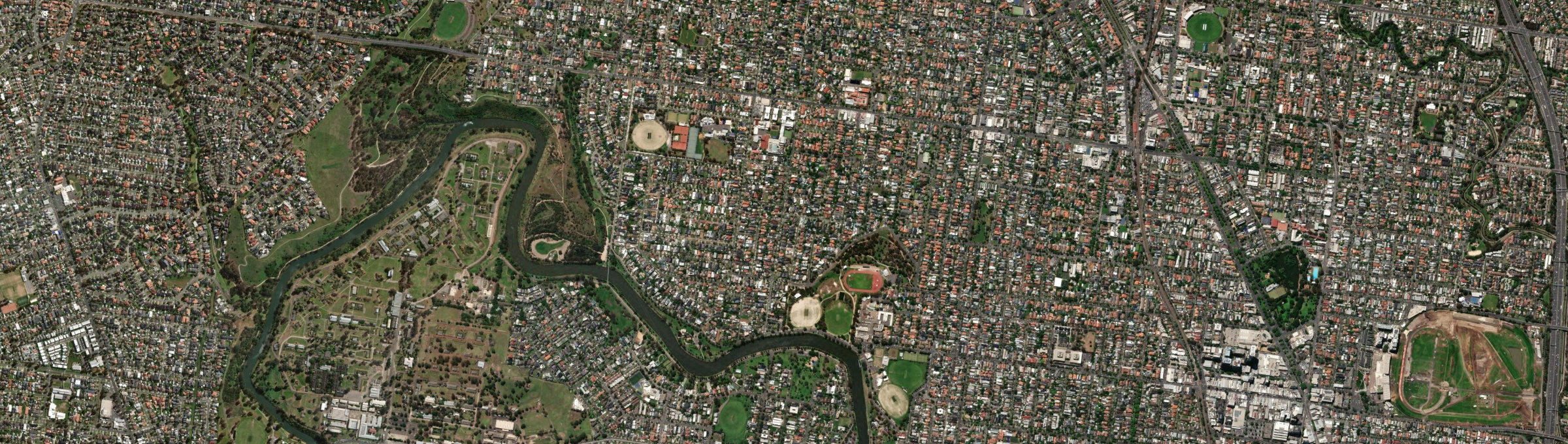 Aerial view of Aberfeldie, VIC