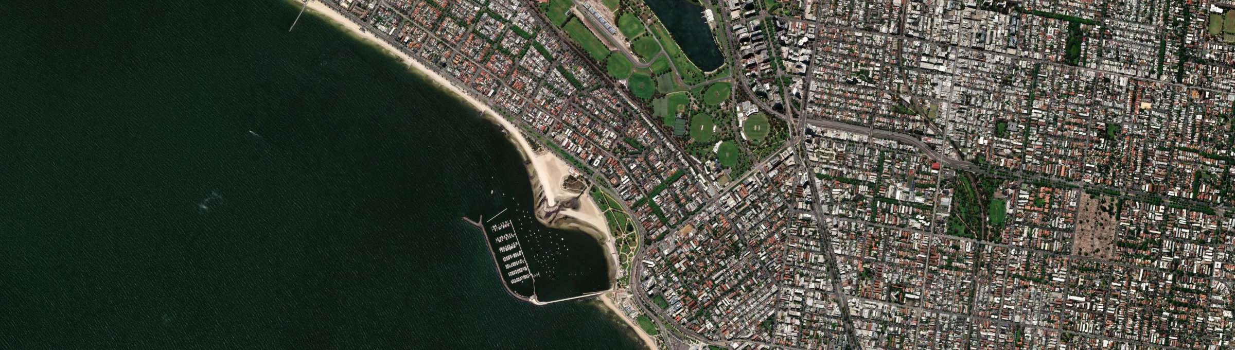 Aerial view of St Kilda West, VIC