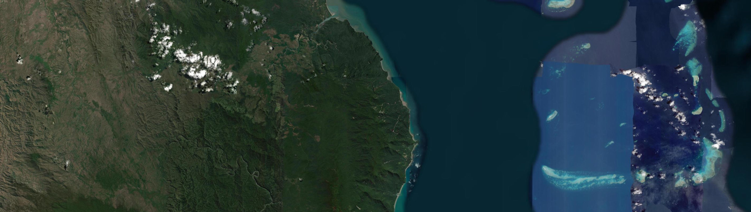 Aerial view of Cape Tribulation, QLD