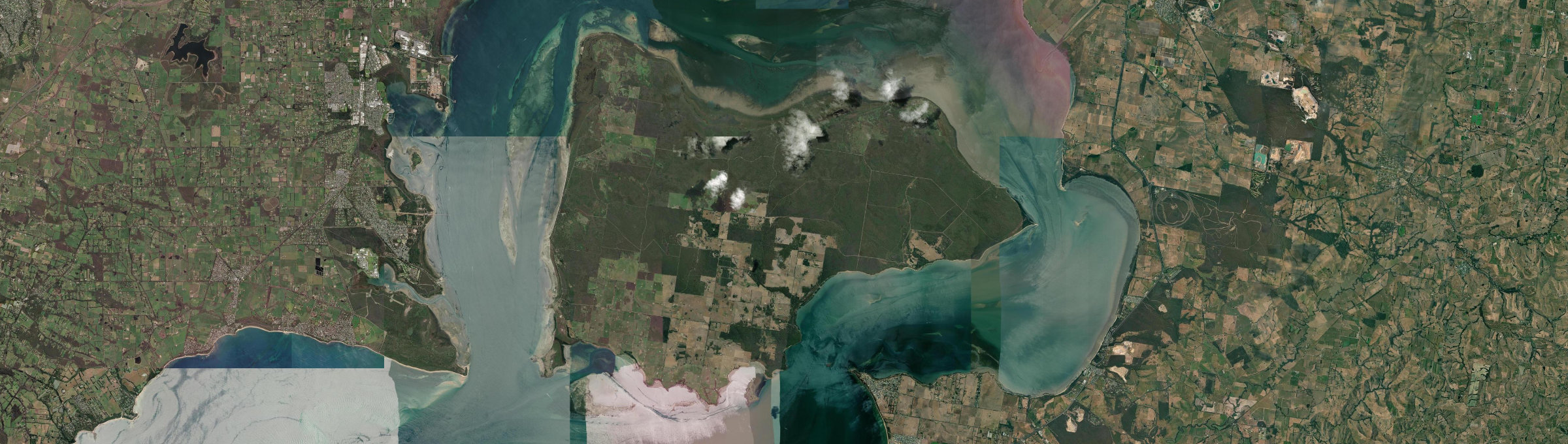 Aerial view of French Island, VIC