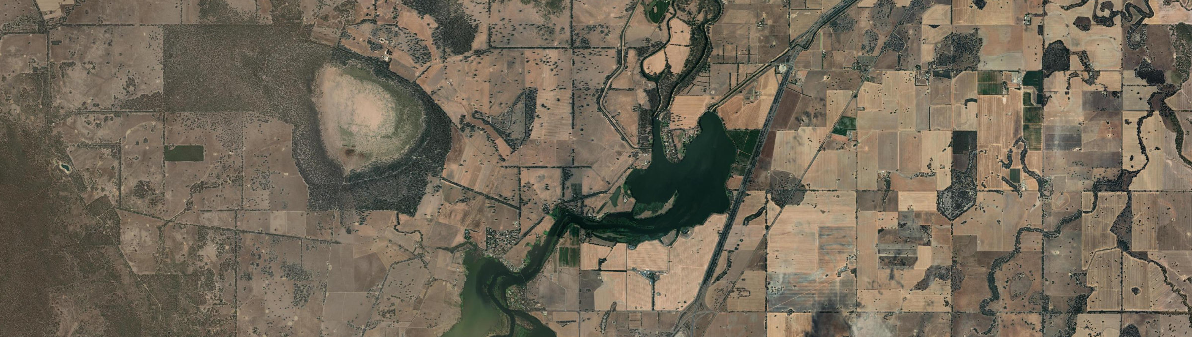 Aerial view of Kirwans Bridge, VIC