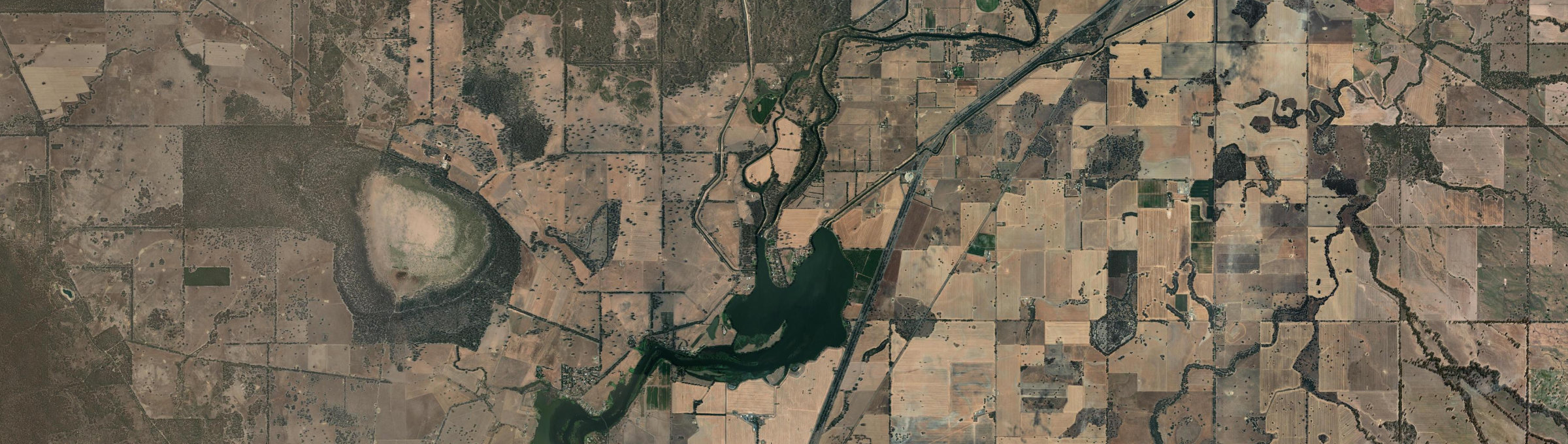 Aerial view of Goulburn Weir, VIC