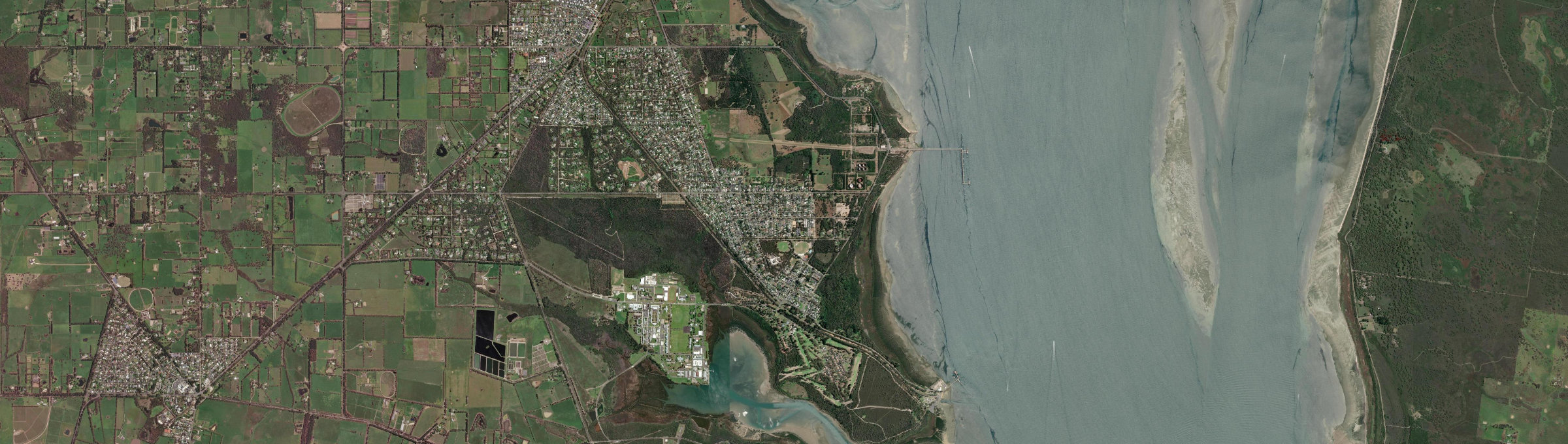 Aerial view of Crib Point, VIC