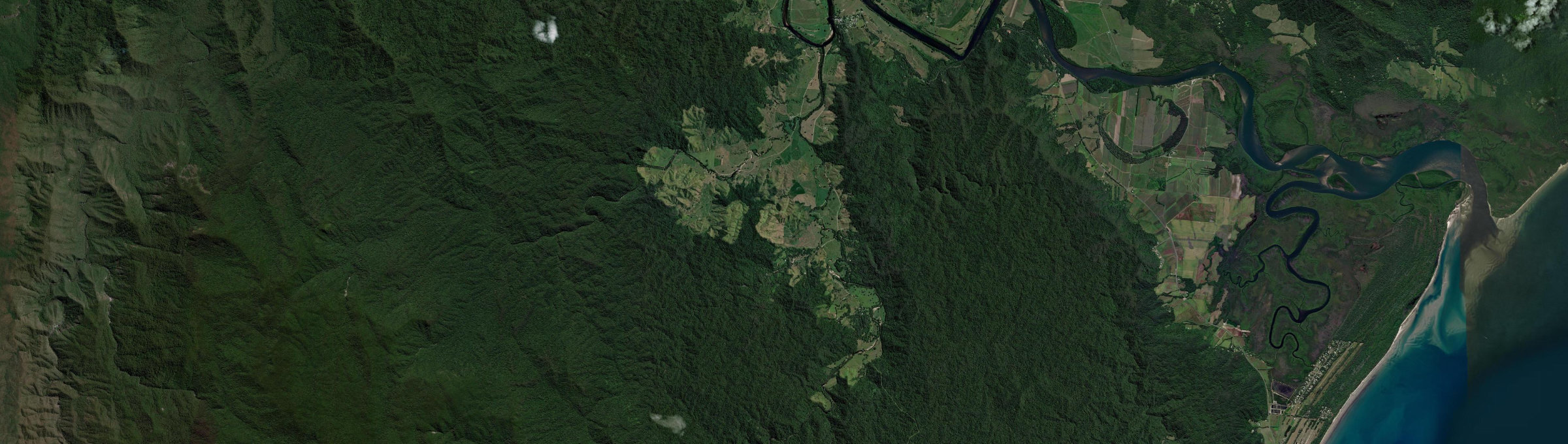 Aerial view of Stewart Creek Valley, QLD