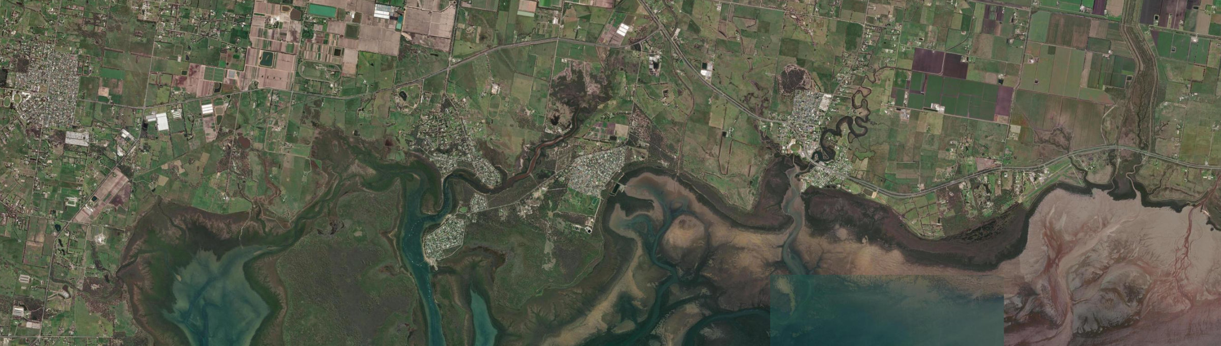 Aerial view of Blind Bight, VIC