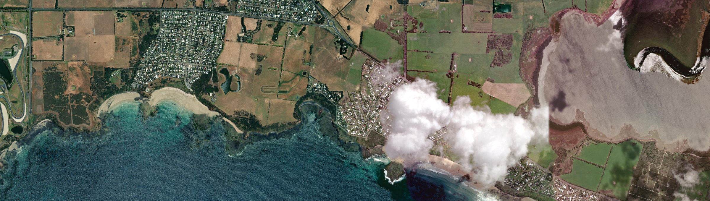 Aerial view of Sunderland Bay, VIC