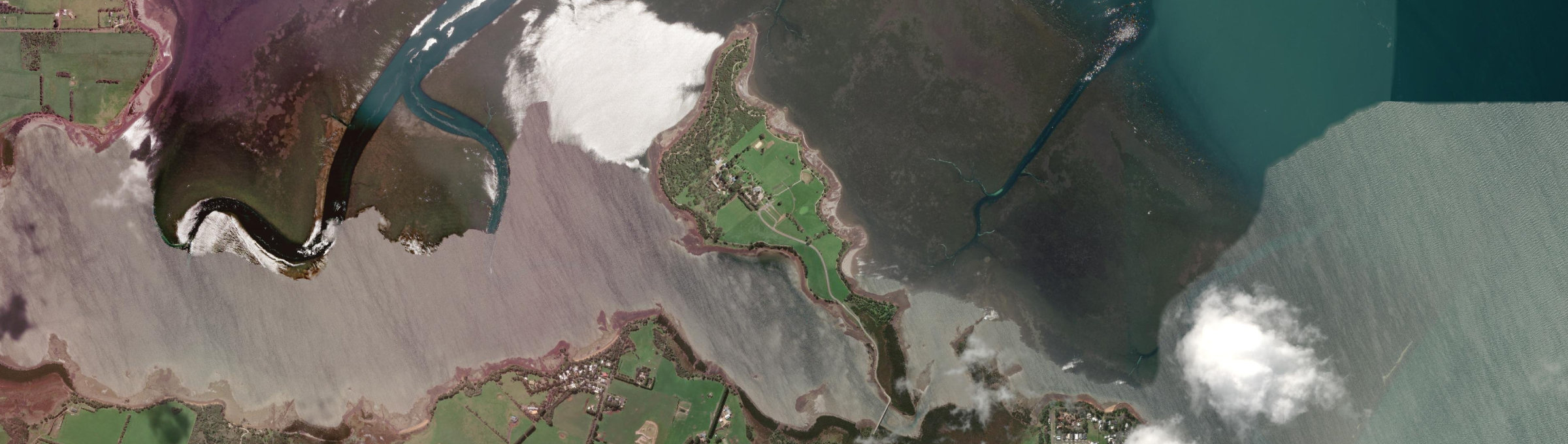 Aerial view of Churchill Island, VIC