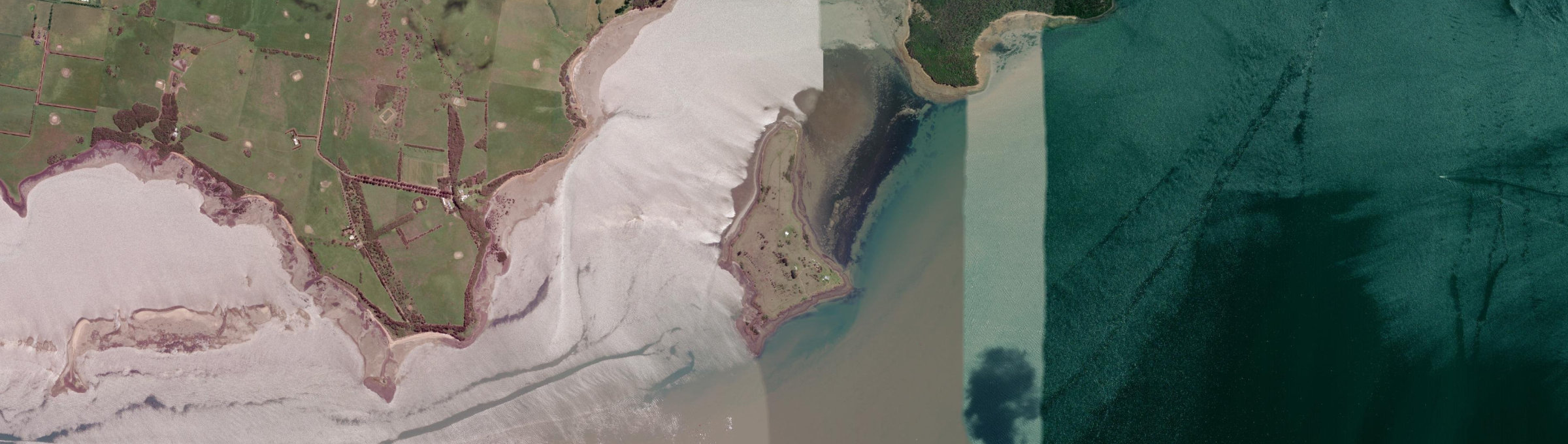 Aerial view of Elizabeth Island, VIC