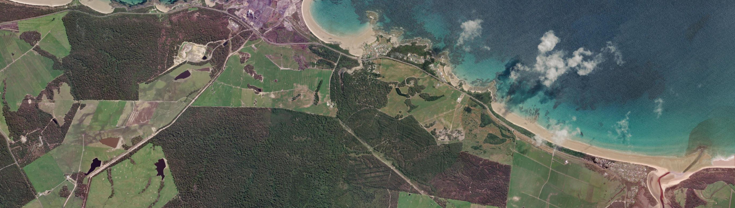 Aerial view of Crayfish Creek, TAS