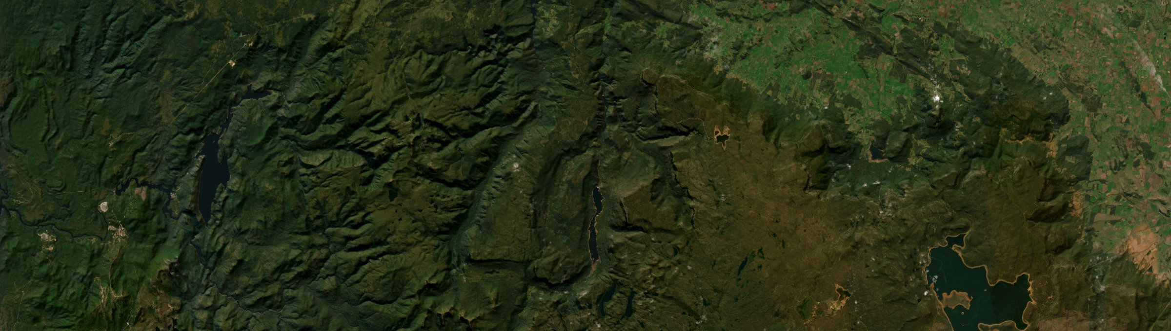 Aerial view of Mersey Forest, TAS
