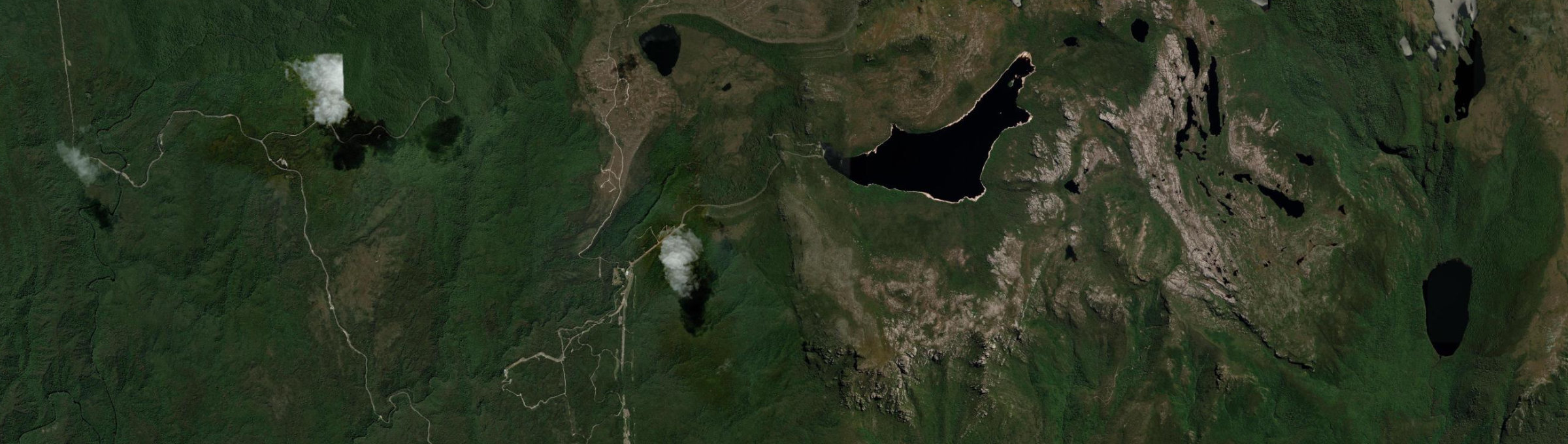 Aerial view of Lake Margaret, TAS