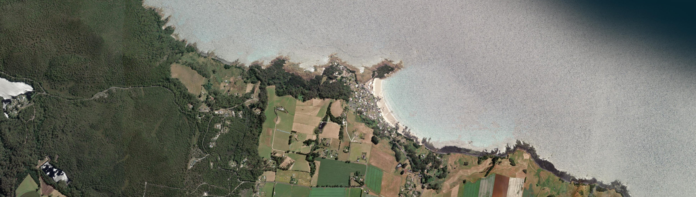 Aerial view of Boat Harbour Beach, TAS