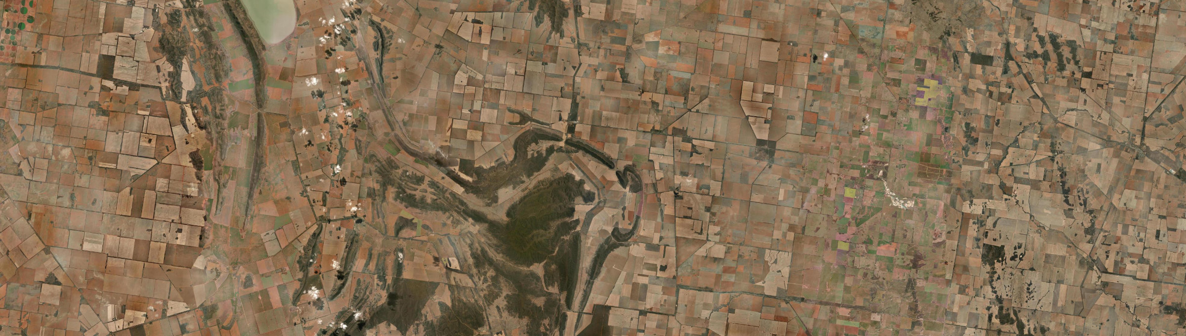 Aerial view of Naradhan, NSW