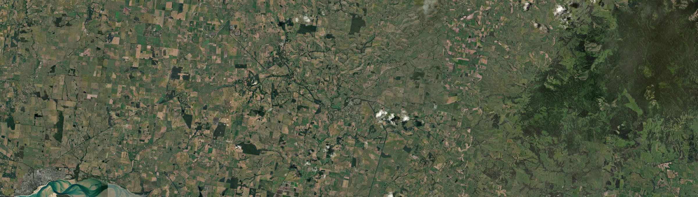 Aerial view of Meeniyan, VIC