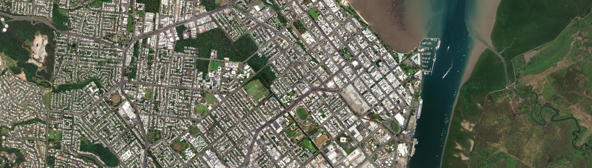 Aerial view of Parramatta Park, QLD