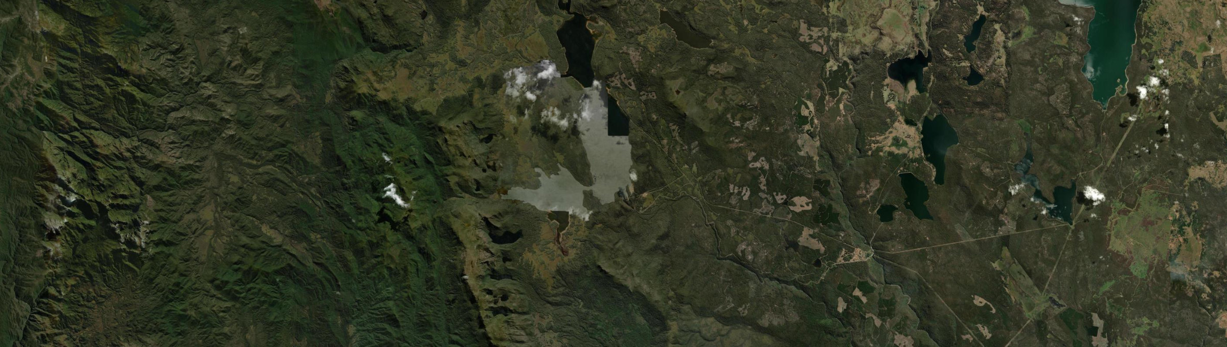 Aerial view of Butlers Gorge, TAS