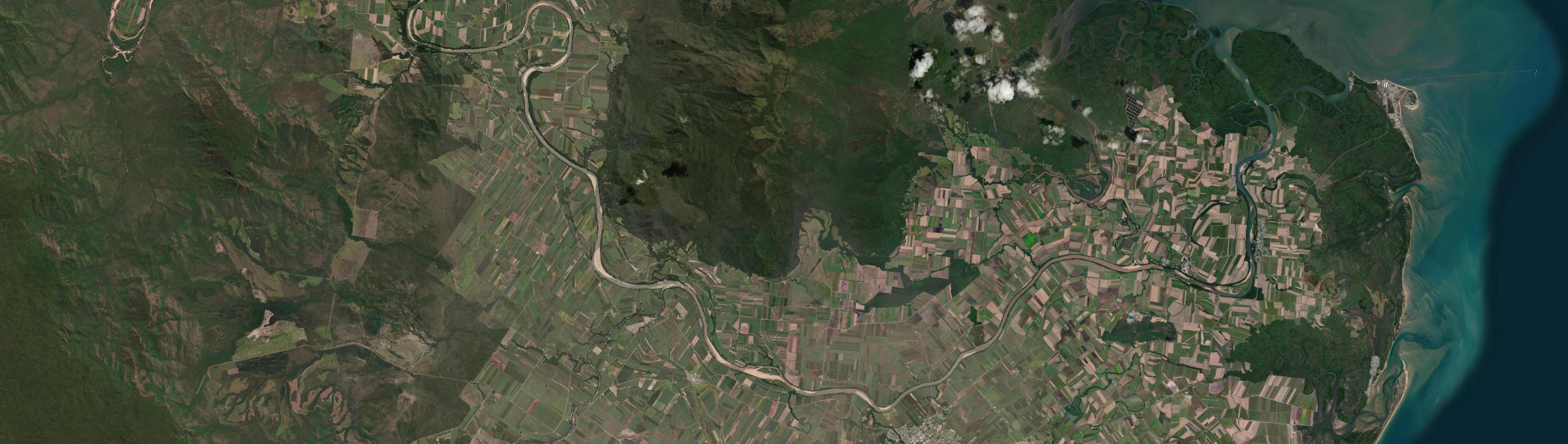 Aerial view of Hawkins Creek, QLD