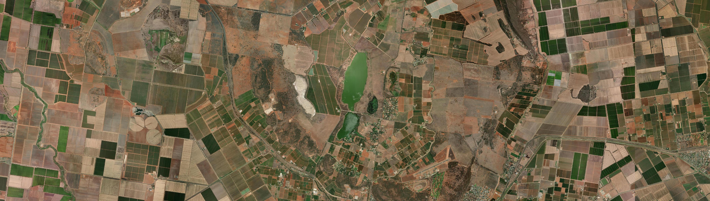 Aerial view of Lake Wyangan, NSW