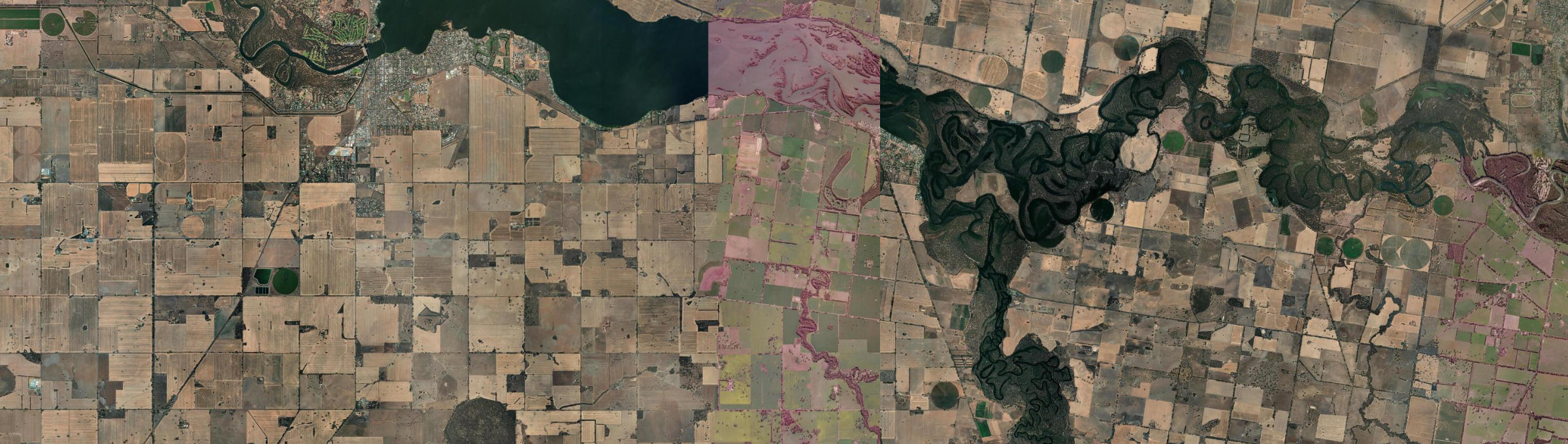 Aerial view of Bundalong, VIC