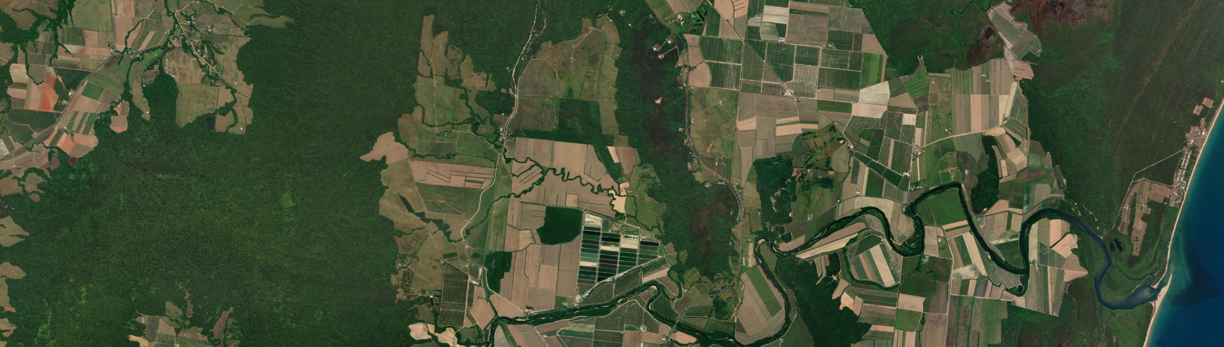 Aerial view of Cowley Creek, QLD