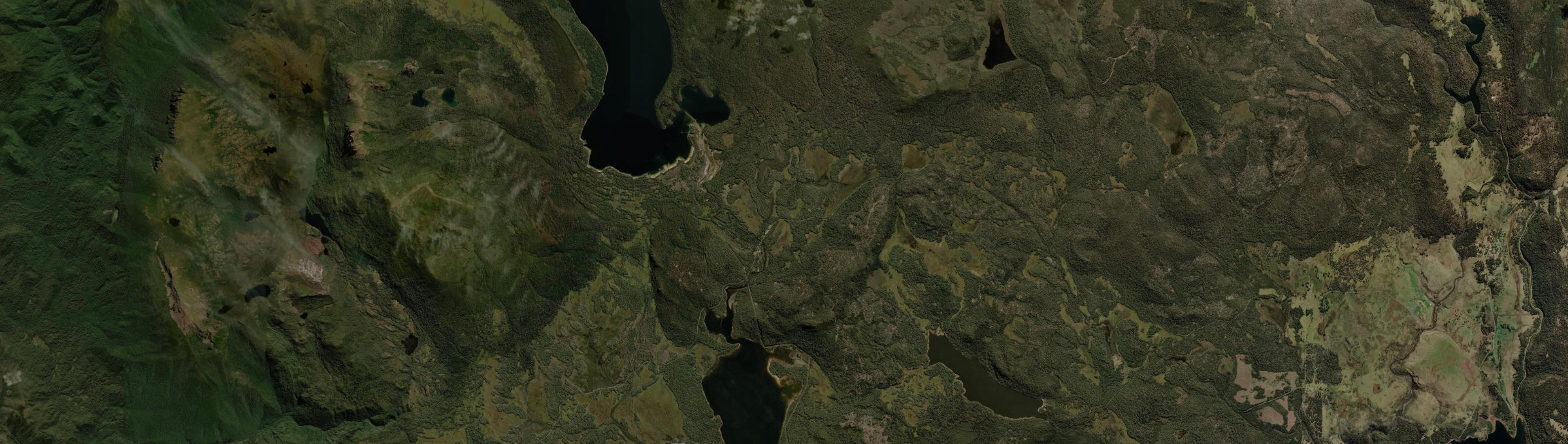 Aerial view of Derwent Bridge, TAS