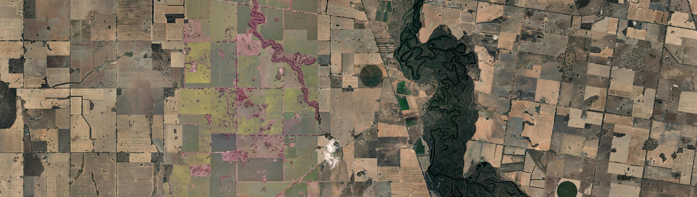 Aerial view of Bundalong South, VIC