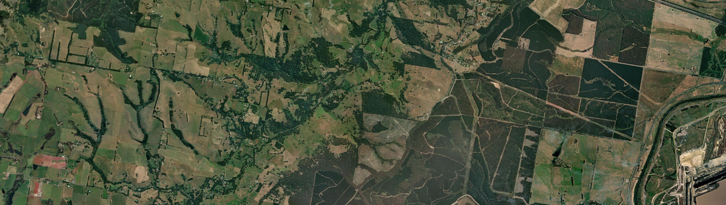 Aerial view of Coalville, VIC