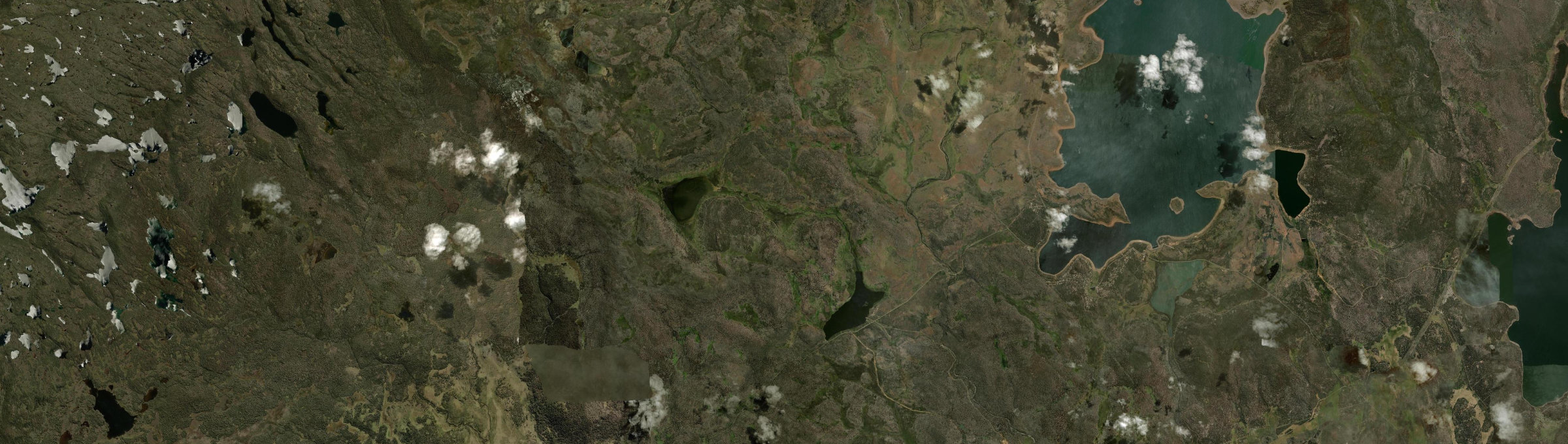 Aerial view of Little Pine Lagoon, TAS