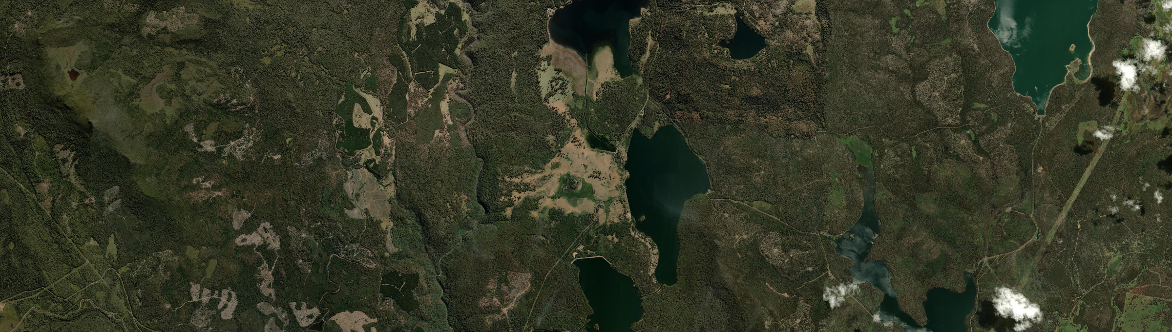 Aerial view of Bradys Lake, TAS