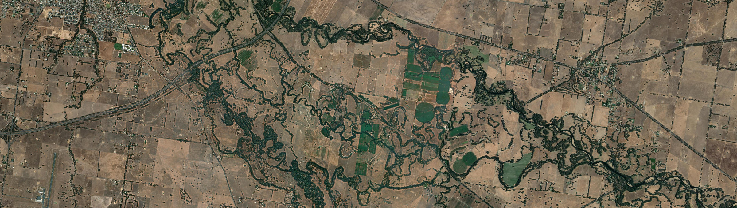 Aerial view of Oxley Flats, VIC