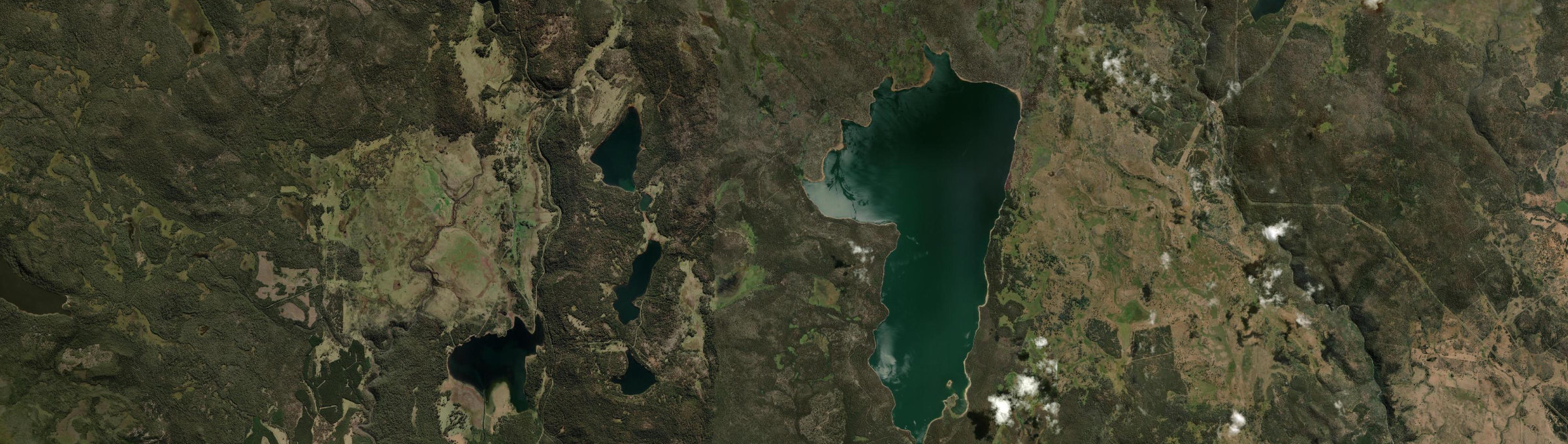 Aerial view of London Lakes, TAS