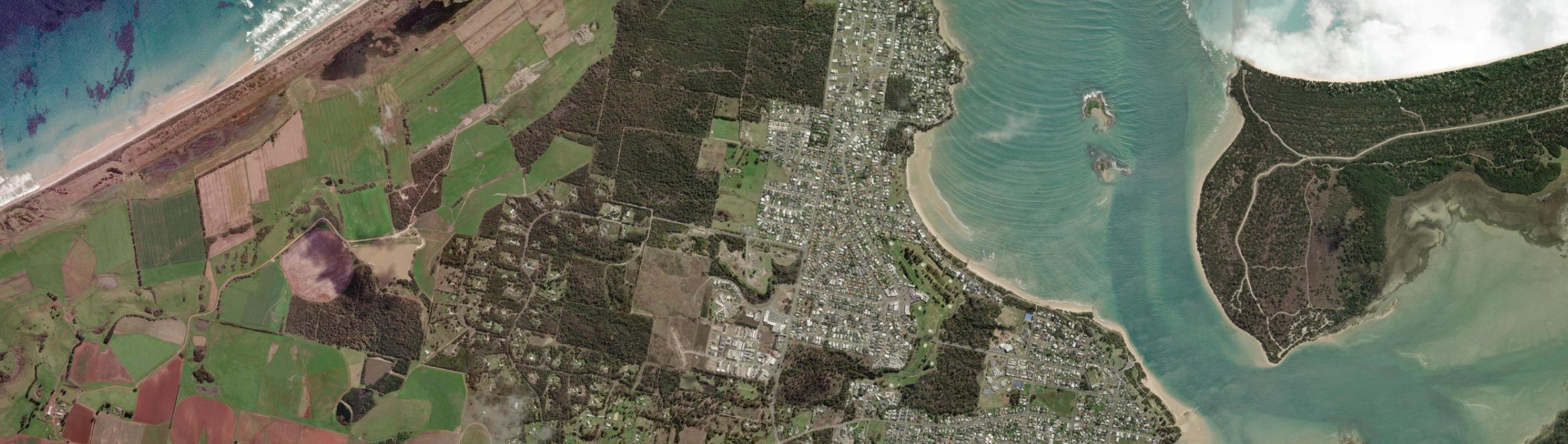 Aerial view of Shearwater, TAS